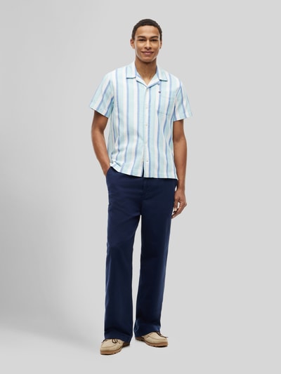 Tommy Hilfiger Regular Fit Kurzarmhemd aus reiner Baumwolle Aqua 1