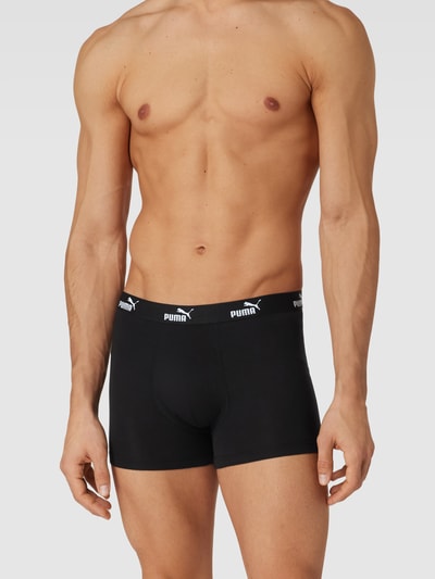 Puma Obcisłe bokserki z paskiem z logo w zestawie 4 szt. model ‘Puma Solid Boxer 4P’ Czarny 1