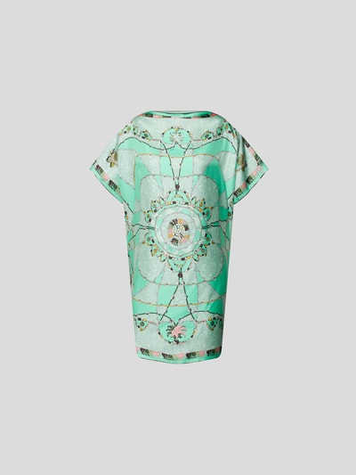 Emilio Pucci Seidenkleid mit Allover-Muster Hellgrün 2