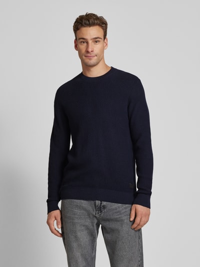 s.Oliver RED LABEL Regular Fit Pullover mit Strukturmuster Marine 4