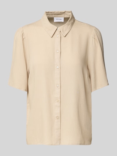 Vila Bluzka koszulowa o kroju regular fit z rękawem o dł. 1/2 model ‘PRICIL’ Beżowy 2