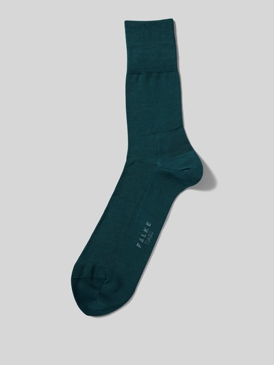 Falke Socken mit Label-Schriftzug Modell 'Tiago' Dunkelgruen 1