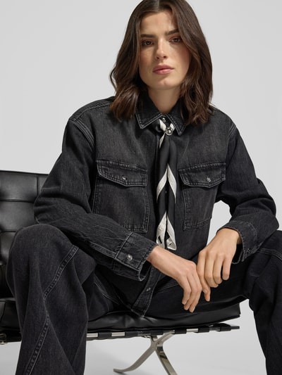 Anine Bing Oversized Jeansbluse aus reiner Baumwolle Black 3