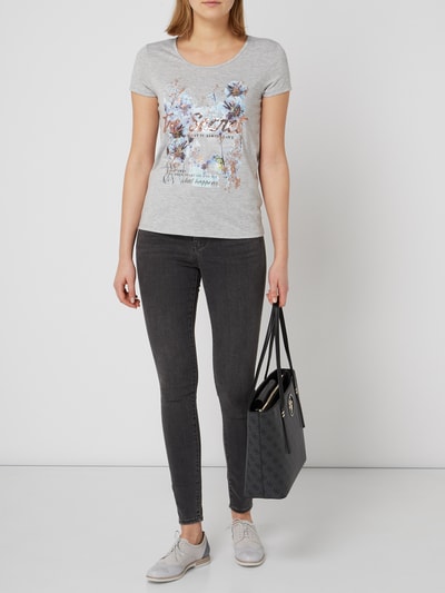 Montego T-Shirt mit Print Silber Melange 1