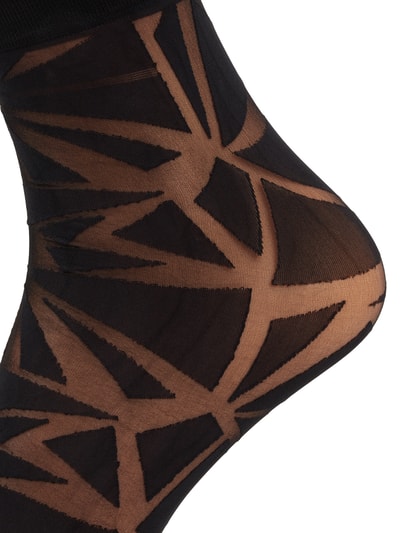 Falke Socken mit Allover-Muster - 30 DEN Modell 'Falke Collage' Black 2