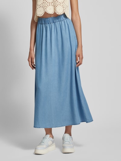 Only Długa spódnica z imitacji denimu model ‘PEMA VENEDIG’ Jeansowy niebieski 4