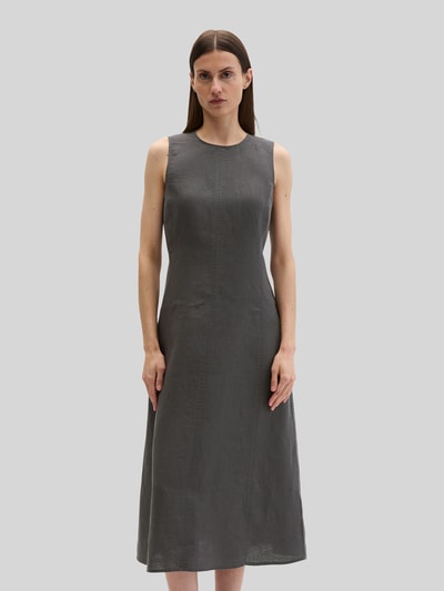 Marc O'Polo Körpernahes Midikleid aus reinem Leinen Dunkelgrau 4