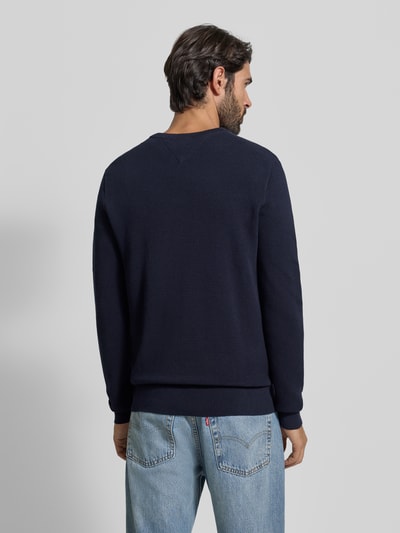 Tommy Hilfiger Regular Fit Strickpullover aus reiner Baumwolle Marine 5