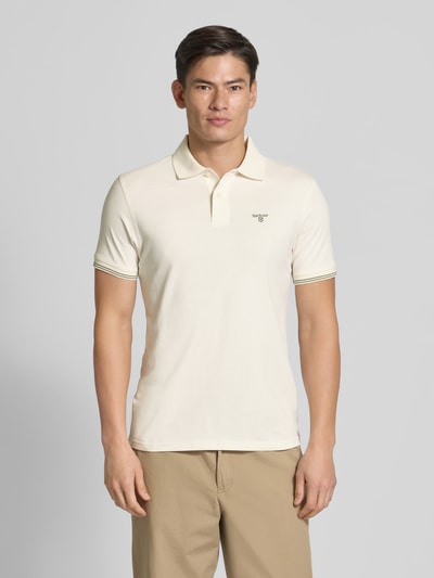 Barbour Tailored Fit Poloshirt aus reiner Baumwolle Offwhite 4