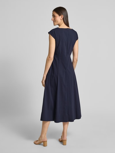 More & More Midi-jurk met kapmouwen en ronde hals Donkerblauw - 5