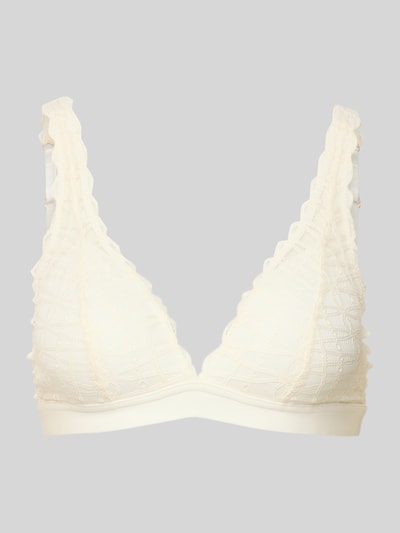 Produktfoto, BH mit Hakenverschluss von Mey in Creme, transparenter Material-Mix mit Stretch-Anteil, körpernaher Schnitt, verstellbare Träger