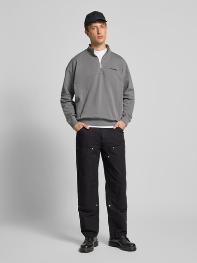 Pegador Oversized sweatshirt met opstaande kraag Antraciet - 1