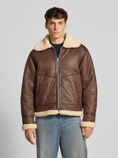 Jack & Jones Regular fit jack in leerlook, model 'Liverpool' Donkerbruin - 4