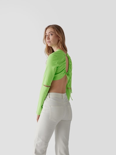 Jacquemus Cropped Longsleeve mit Schnürung Gruen 5