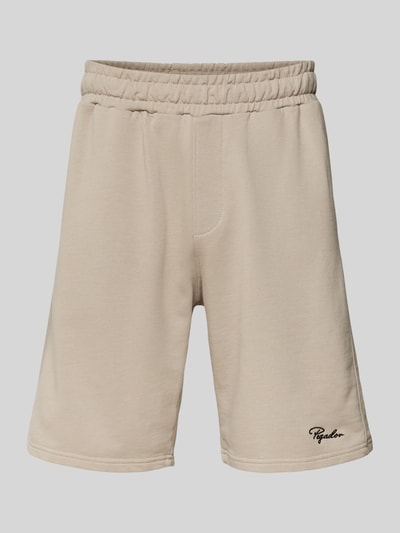 Pegador Regular Fit Sweatshorts mit Label-Stitching Modell 'TERRY' Taupe 2