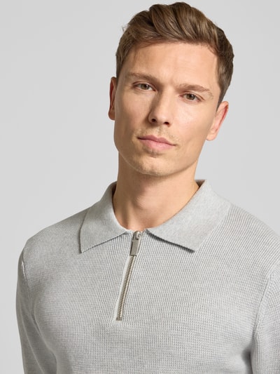 SELECTED HOMME Regular fit gebreide pullover van biologisch katoen, model 'DANE' Lichtgrijs - 3