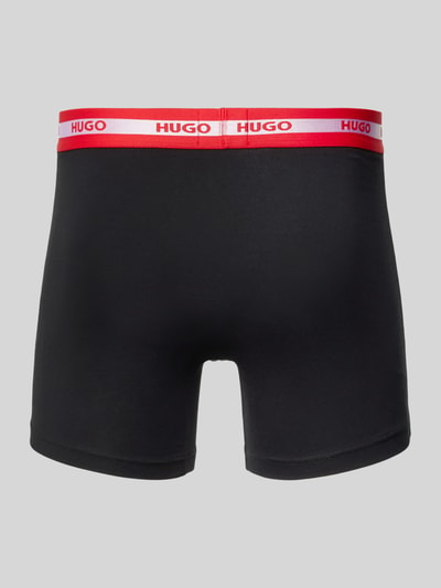 HUGO Boxer Briefs im 3er-Pack aus Baumwoll-Stretch mit Label-Bund Black 3