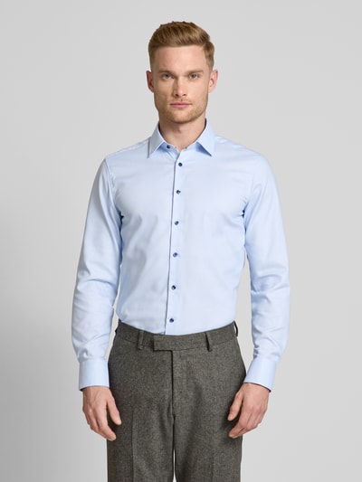 Eterna Slim Fit Business-Hemd mit Kentkragen Bleu 4