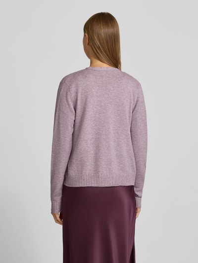 Vila Kardigan z dzianiny z przodem bez zapięcia model ‘VIRIL’ Fiołkoworóżowy 5