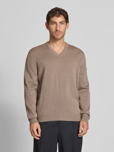 MAERZ Muenchen Gebreide pullover van merinowol Hazelnoot - 4