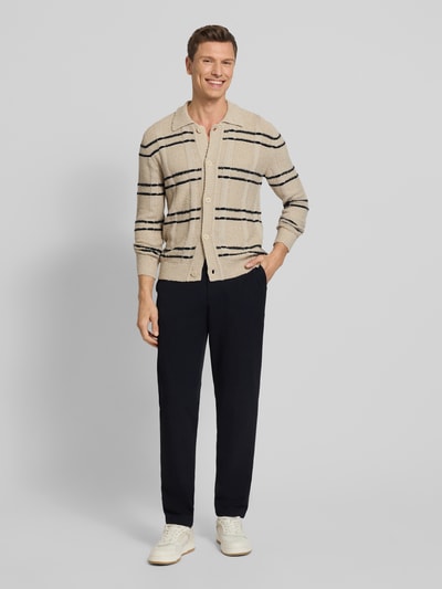 Marc O'Polo Regular Fit Strickjacke aus Baumwoll-Mix Ecru 1