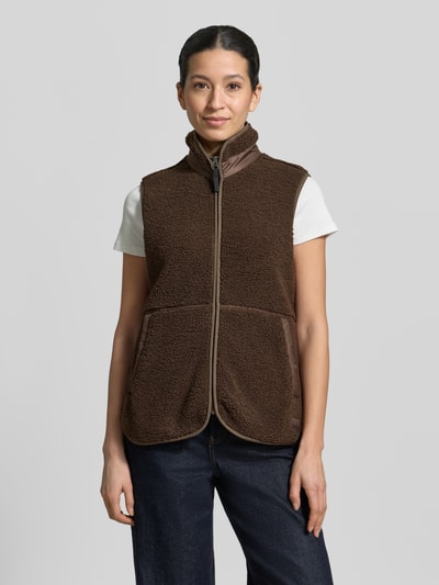 Didriksons Fleecebodywarmer met opstaande kraag Model 'SIV' Donkerbruin - 4