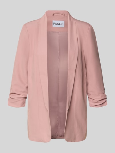 Produktfoto, Regular Fit Longblazer mit Viskose-Anteil Modell 'BOSELLA' von Pieces, Optik: Unifarben, Reverskragen, 3/4-Arm, Webstruktur