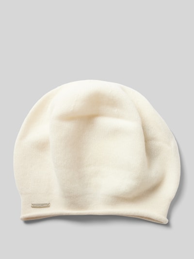 Seeberger Beanie aus reinem Kaschmir mit Label-Detail Offwhite 1