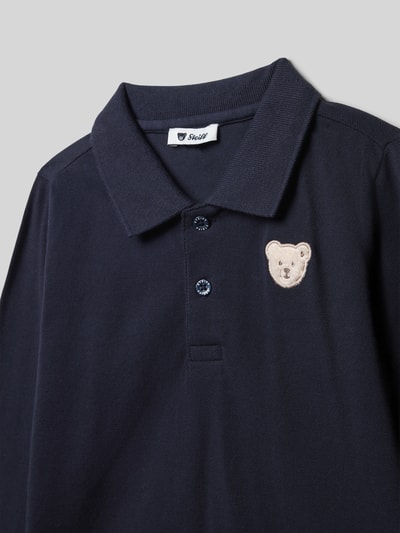 Steiff Bluzka z długim rękawem o kroju regular fit z wyhaftowanym logo Granatowy 2