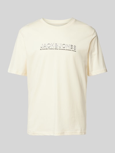 Jack & Jones T-shirt met labelprint, model 'CODYNAMIC' Offwhite - 2