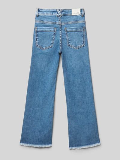 Produktfoto, Flared Jeans mit 5-Pocket-Design von Mango aus Baumwoll-Elasthan-Mix, Flared-Cut, blau, sichtbare Textur, Kindergröße 134