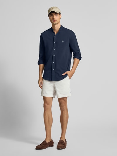 Polo Ralph Lauren Regular fit vrijetijdsoverhemd met labelstitching en opstaande kraag Marineblauw - 1