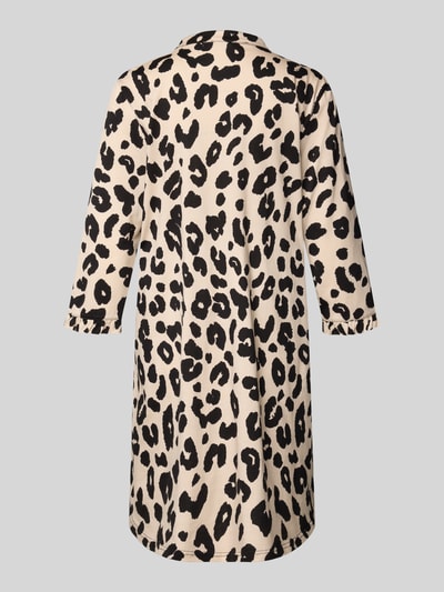 LOUIS & LOUISA Nachtoverhemd met 3/4-mouwen, model 'Schmusekatze' Zwart - 3