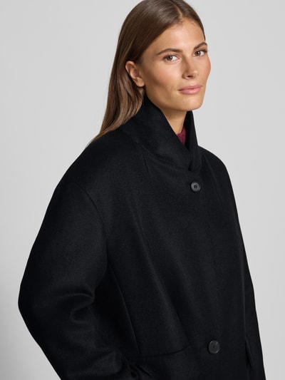 Windsor Lange jas van lanawolmix met kasjmier Zwart - 3