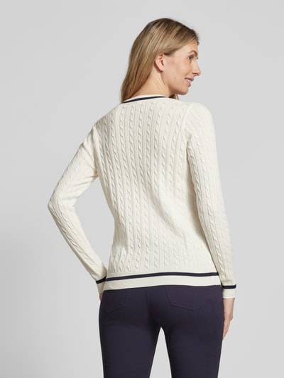 Christian Berg Woman Strickpullover mit gerippten Abschlüssen Offwhite 5