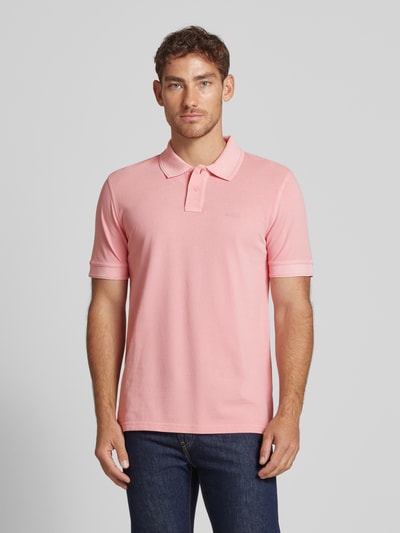 BOSS Orange Slim Fit Poloshirt mit Label-Print Modell 'Prime' Rosa 4