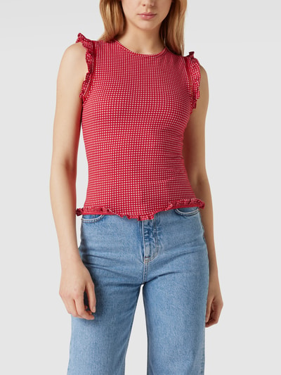 Guess Blousetop met merkapplicatie Rood - 4