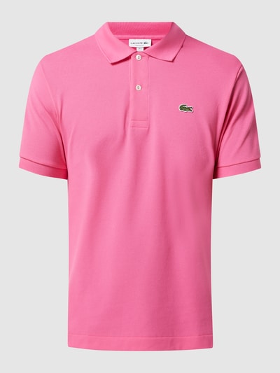 Lacoste Casual fit poloshirt met logostitching Felroze - 2