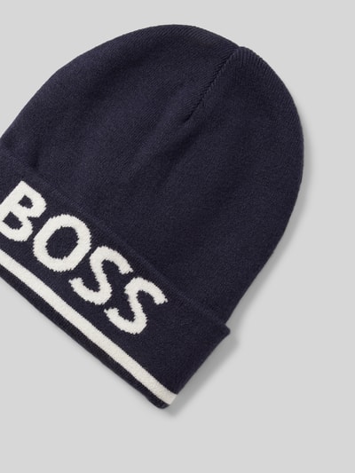 Boss Mütze aus Viskose-Mix mit Label-Stitching Marine 2