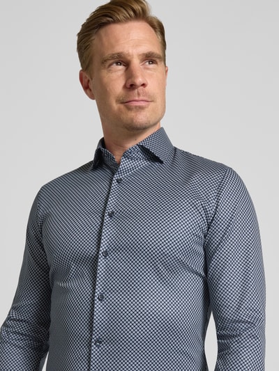 OLYMP No. Six Super slim fit zakelijk overhemd van katoenmix Marineblauw - 3