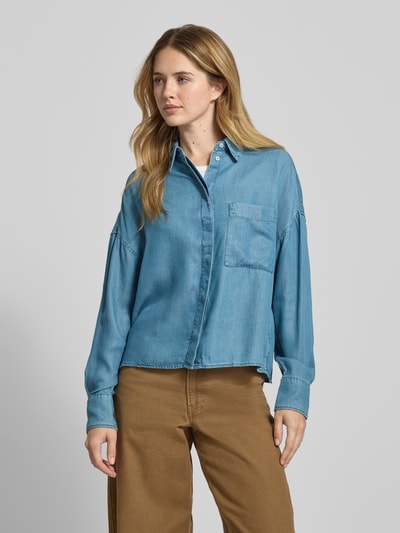 Marc O'Polo Regular fit overhemdblouse van puur lyocell Jeansblauw - 4