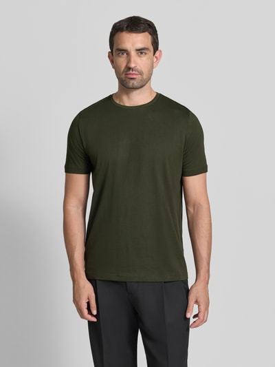 Fynch-Hatton T-Shirt mit Rundhalsausschnitt und Label-Stitching Khaki 4