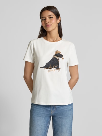 comma T-shirt met motiefprint Wit - 4