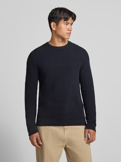 REVIEW Regular Fit Strickpullover aus reiner Baumwolle Marine 4