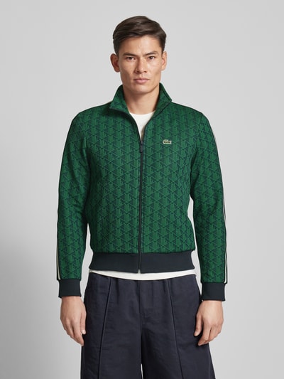 Lacoste Sweatjack met all-over motief Groen - 4