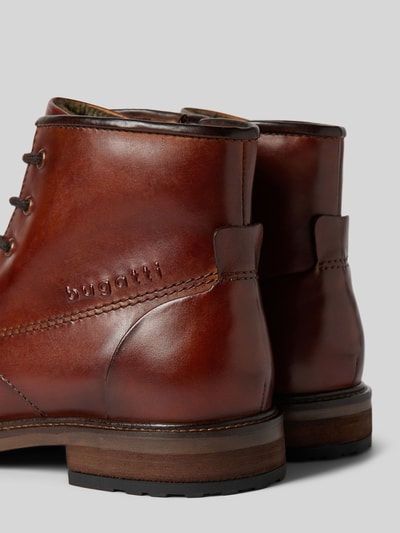 bugatti Leren boots met labelopschrift, model 'Marcello' Cognac - 2