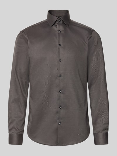 Christian Berg Men Regular Fit Businesshemd aus Baumwolle mit Kentkragen Mittelgrau 2