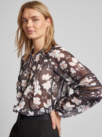 Guess Blouse met bloemenprint, model 'GILDA' Zwart - 3