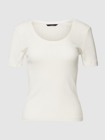 Vero Moda T-Shirt mit Strukturmuster Modell 'CASJA' Weiss 2