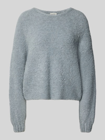 Produktfoto, hellblauer Pullover aus Leinen-Mix mit Alpaka-Anteil, Strick-Optik, relaxed Fit, Modell 'Zolly' von American Vintage, Damen Pullover
